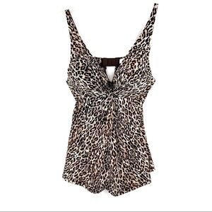 Euc-victoria Secret Very Sexy Leopard Plunging Push Up Bra CamisoleTop Size 34B